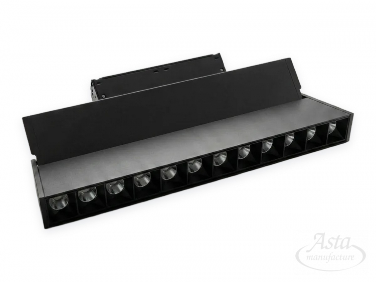 Светильник Wellington TR48 Smart Поворотный Дарклайн 12 Вт, черный (220х22х25 мм)